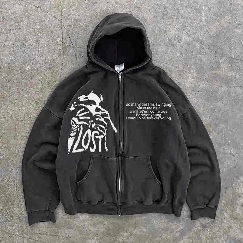 I'M LOST Kapuzenpullover mit Reißverschluss