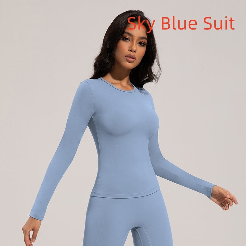 Brushed Slim Fit Yoga Clothes Two-piece Set