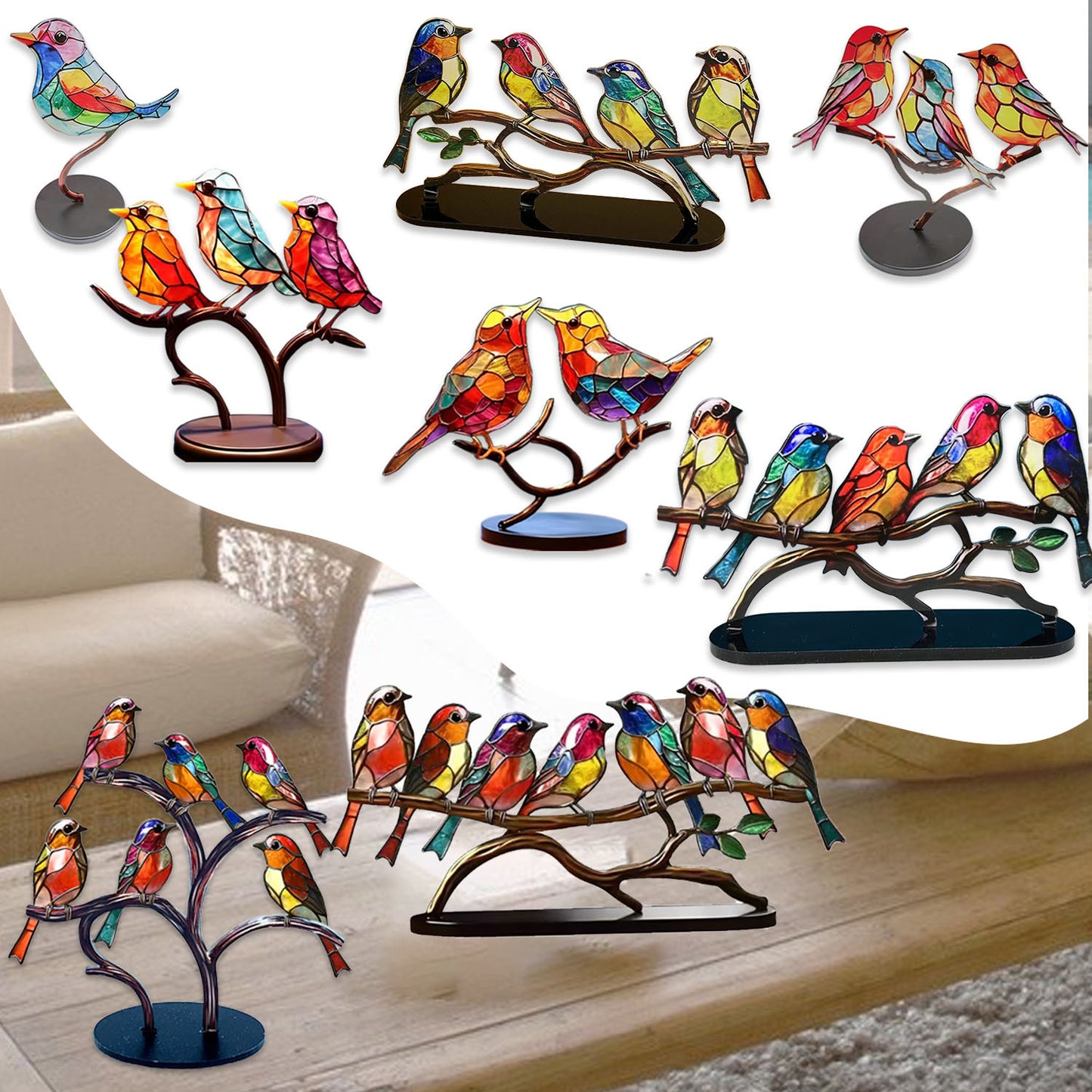 Zibi animal bird ornaments home decoration ornaments flowers bird pendants acrylic home