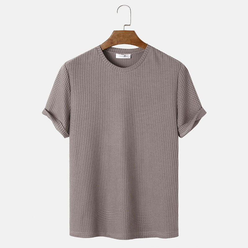 Einfarbige Basic-T-Shirts für Männer im Sommer mit Rundhalsausschnitt