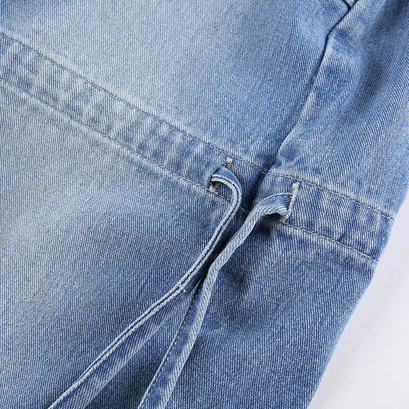 Vintage Mid Rise Belt Drawstring Pants