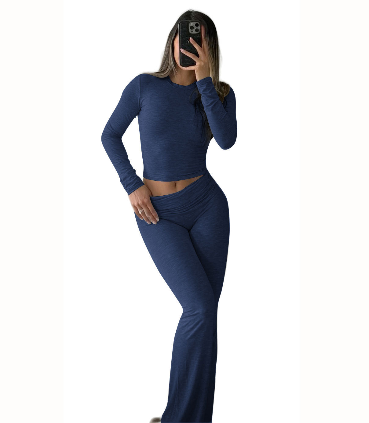 Long Sleeved Foldable Flared Pants Sets