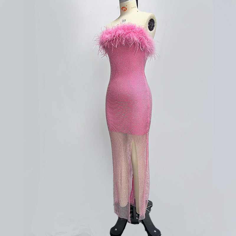 Pink Glittery Tube top Dress