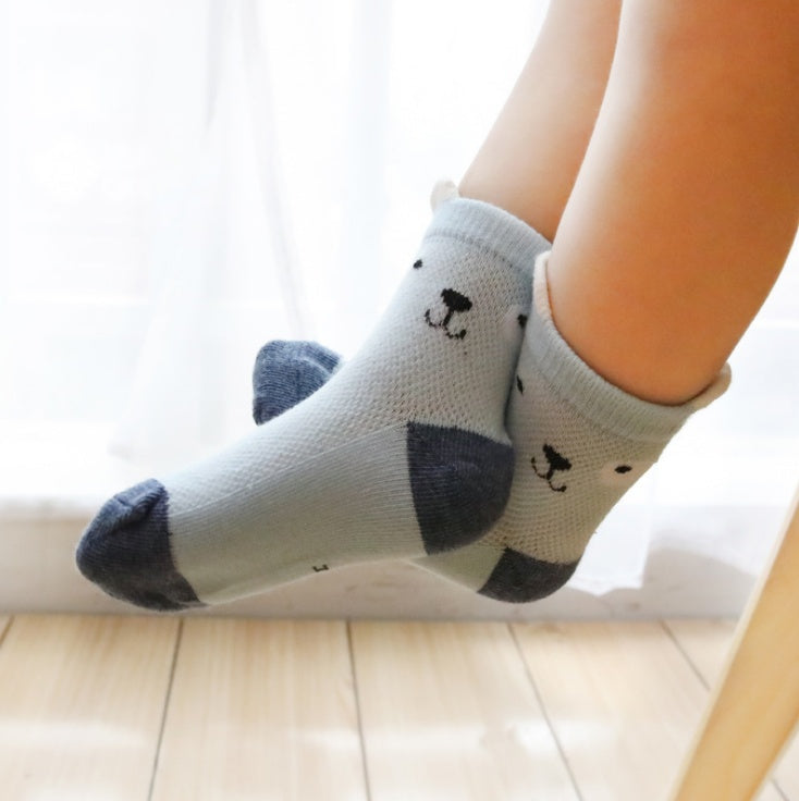 Kindersocken 5er-Pack Farben Atmungsaktive Baumwollsocken