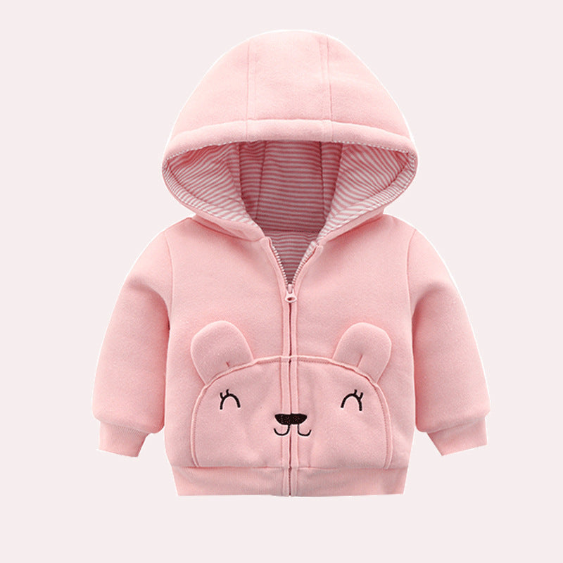 Süße rosa Baby Kapuzenjacke
