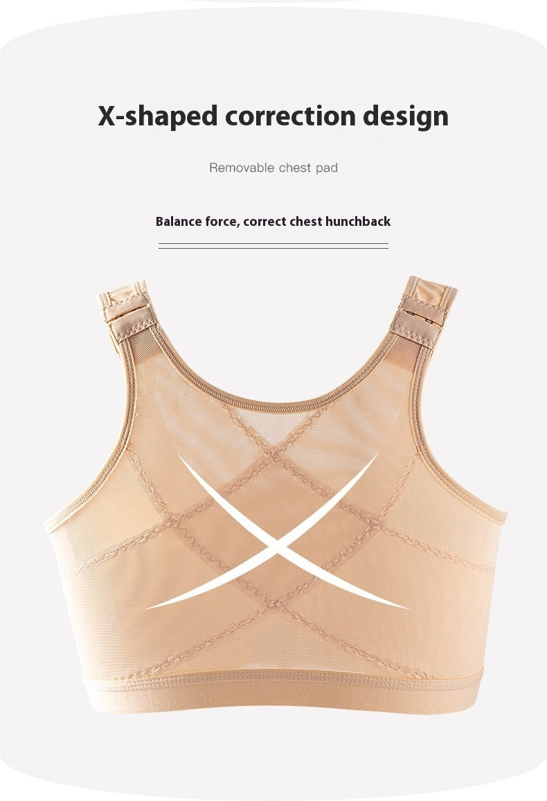 Front Buckle Closed Sports Bra Plus Size