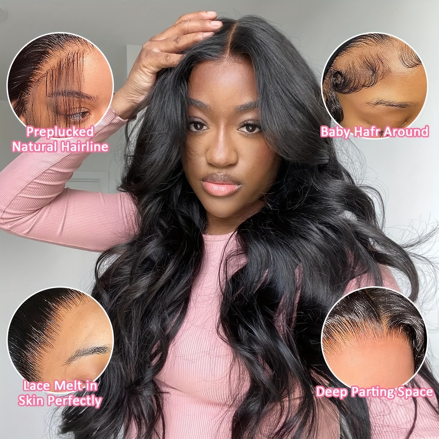 200% Density 13*4 Body Wave Lace Front Wigs Human Hair