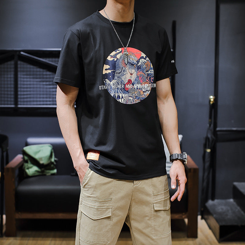 T-Shirt mit „Stone Lion“-Print