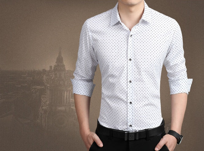 Herrenhemd mit Polka Dot-Druck