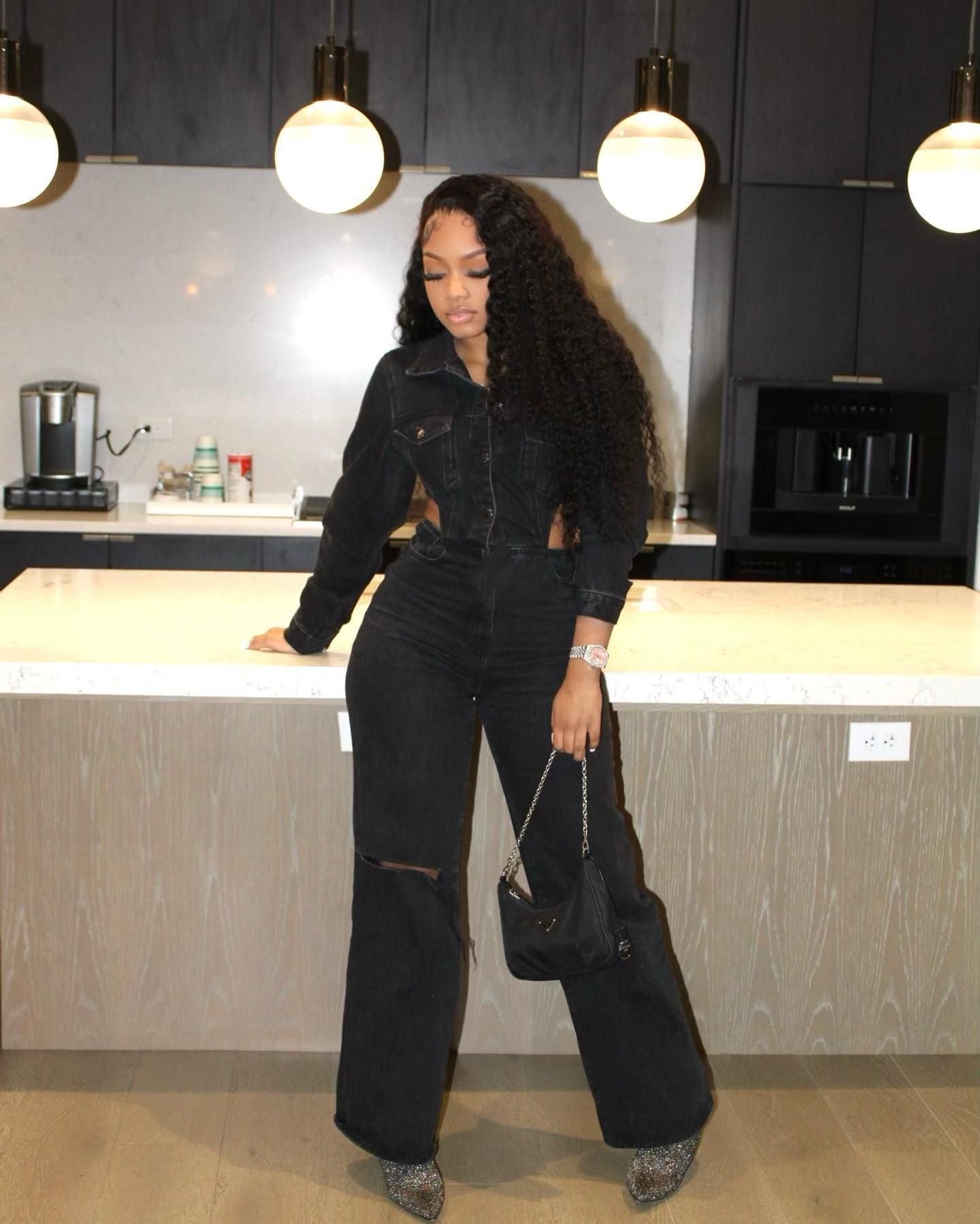 Stretch Fashion One-Piece Jean Jumpsuit