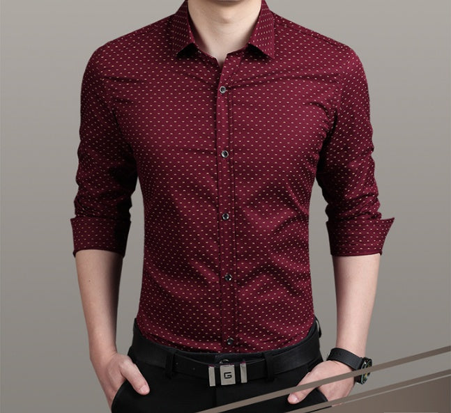 Herrenhemd mit Polka Dot-Druck
