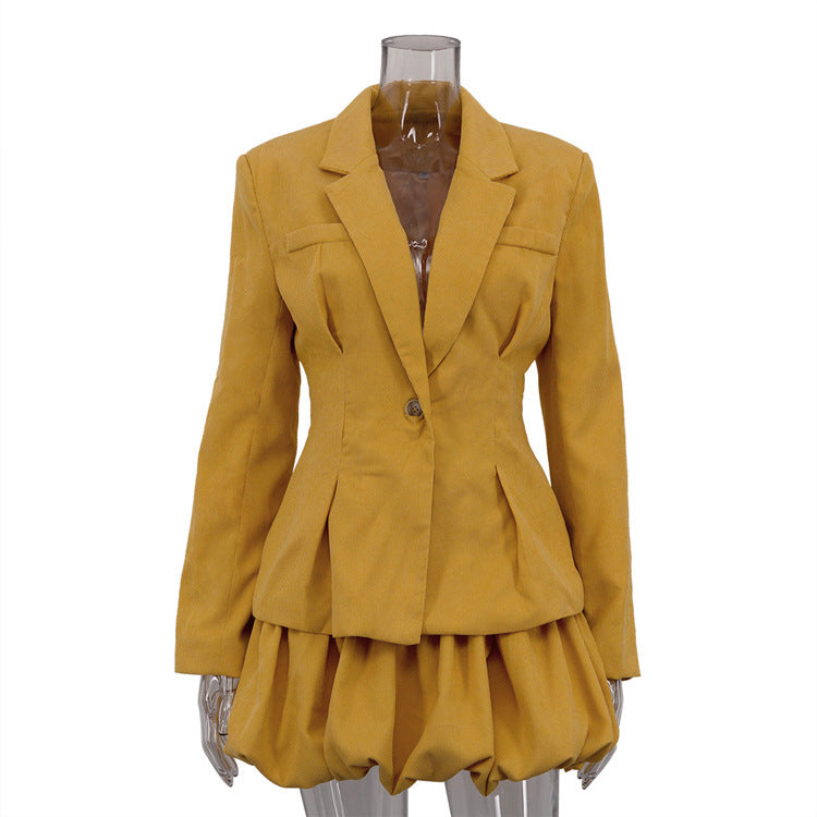 Bubble Pettiskirt and Blazer Two-piece Suit