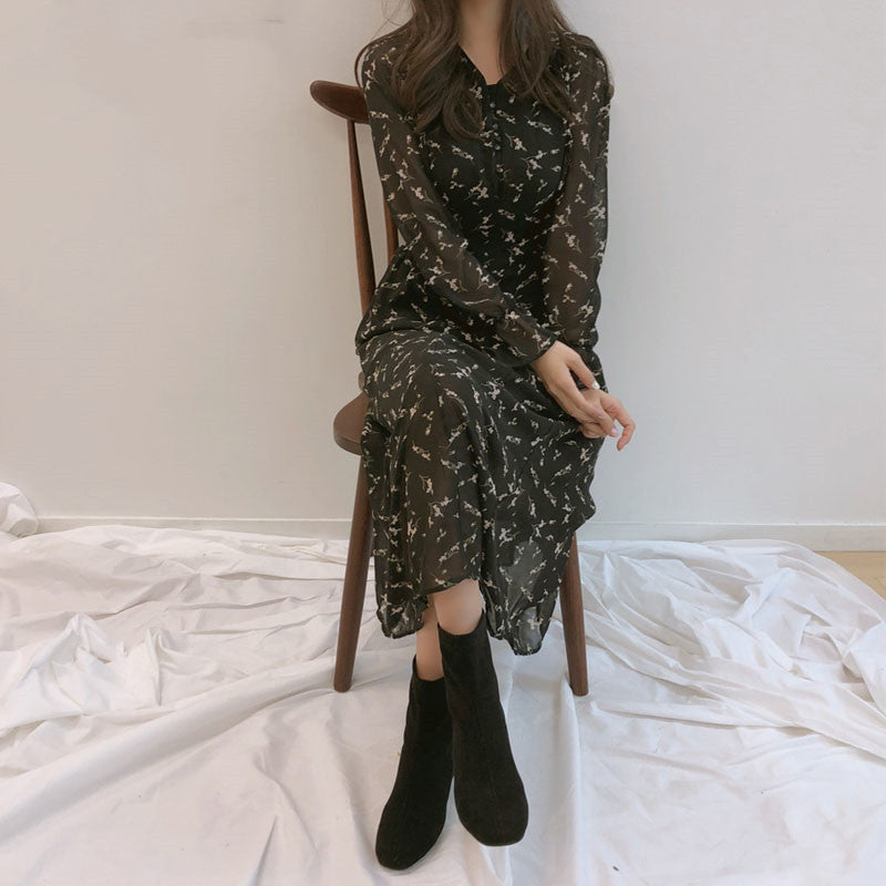 Floral Chiffon Long Sleeves