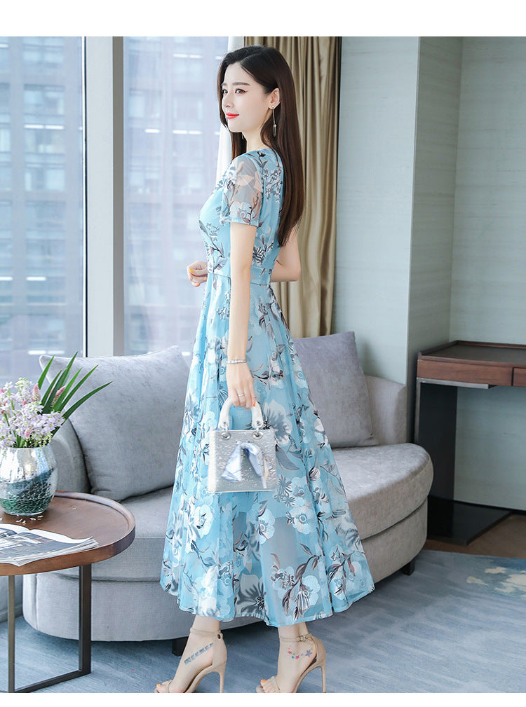 Floral Long Skirt Printed Dress