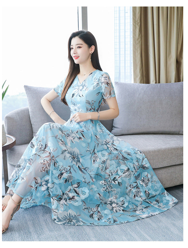 Floral Long Skirt Printed Dress