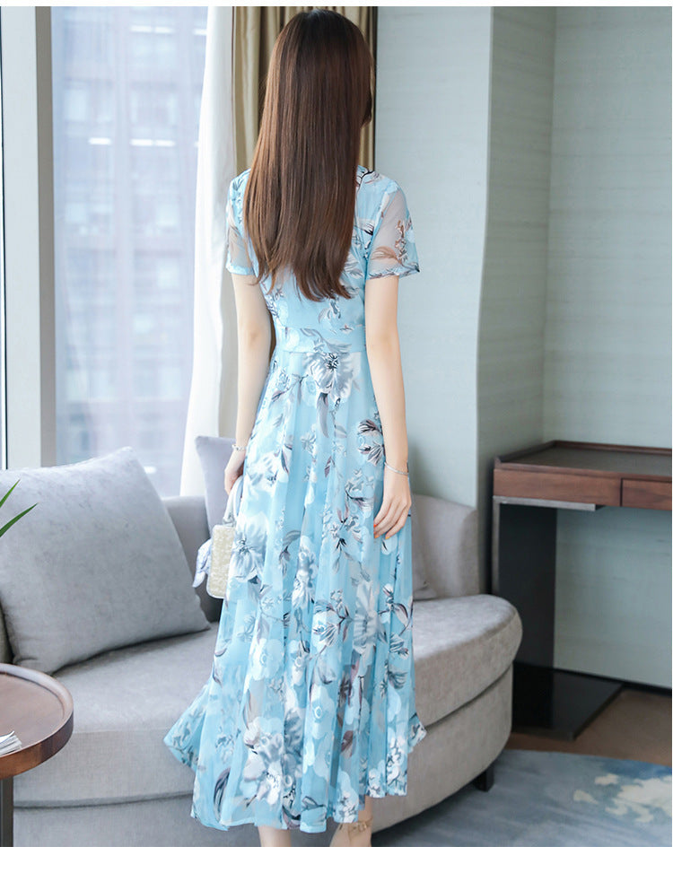 Floral Long Skirt Printed Dress