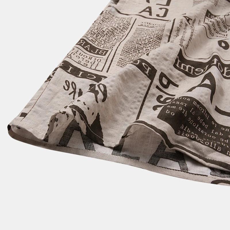 Polyester Vintage Zeitungsdruck