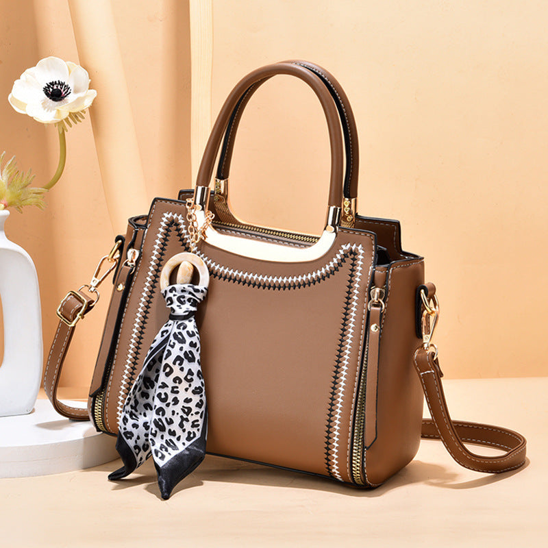 Trendy Handbag Silk Scarf Shoulder Bag