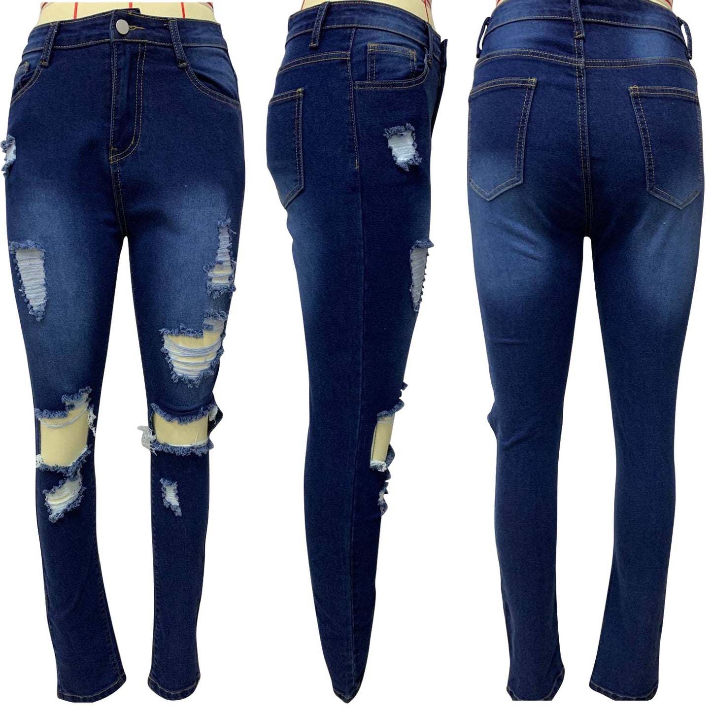 Zerrissene enge Jeans