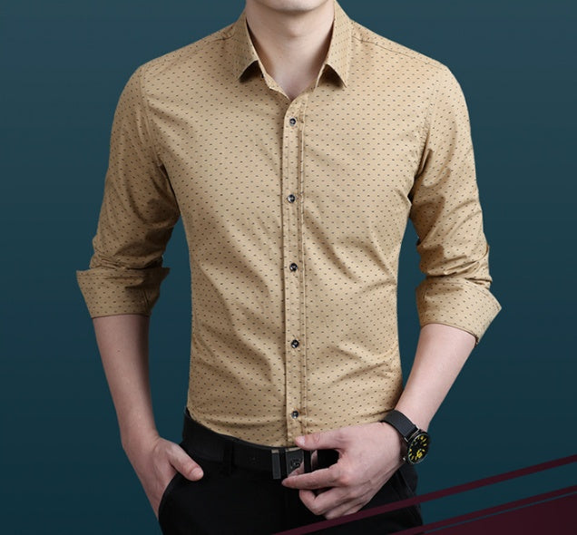 Herrenhemd mit Polka Dot-Druck