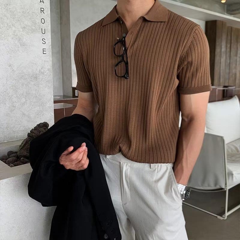 Polo Solid Strick-Kurzarm-T-Shirt