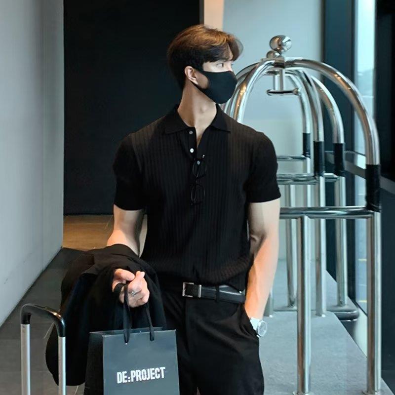Polo Solid Strick-Kurzarm-T-Shirt