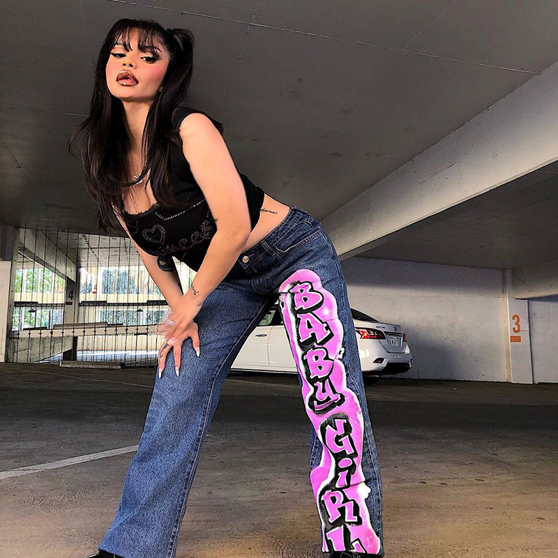 Jeans für Damen mit Logo-Print