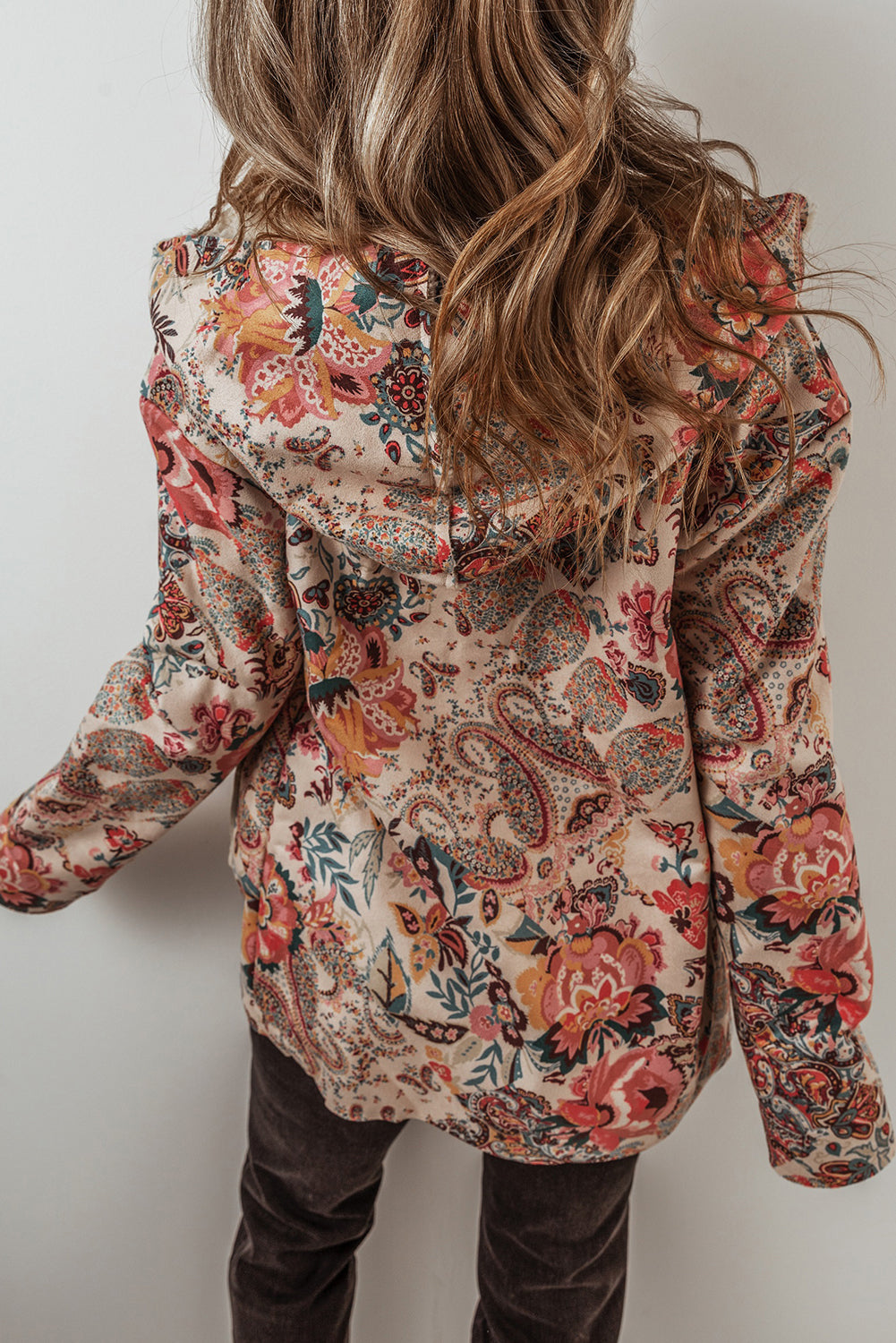 Vintage Floral Printed Hooded Jacket
