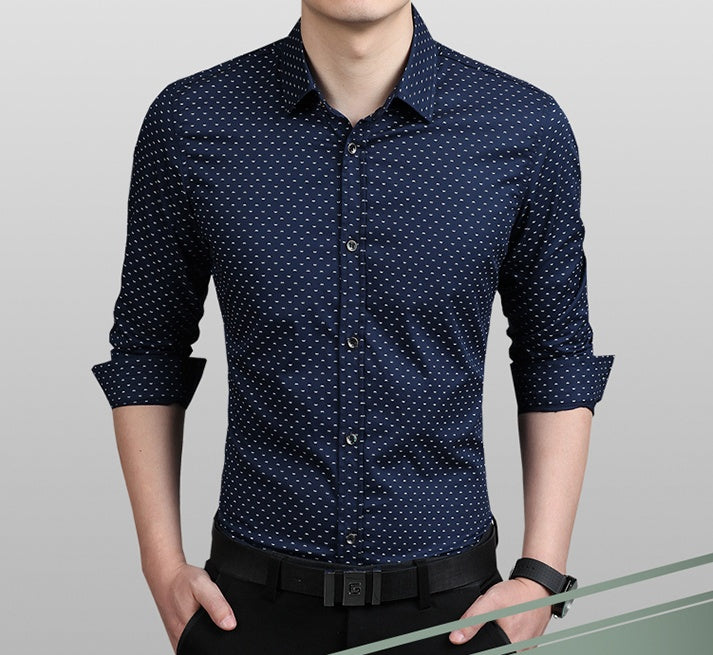 Herrenhemd mit Polka Dot-Druck
