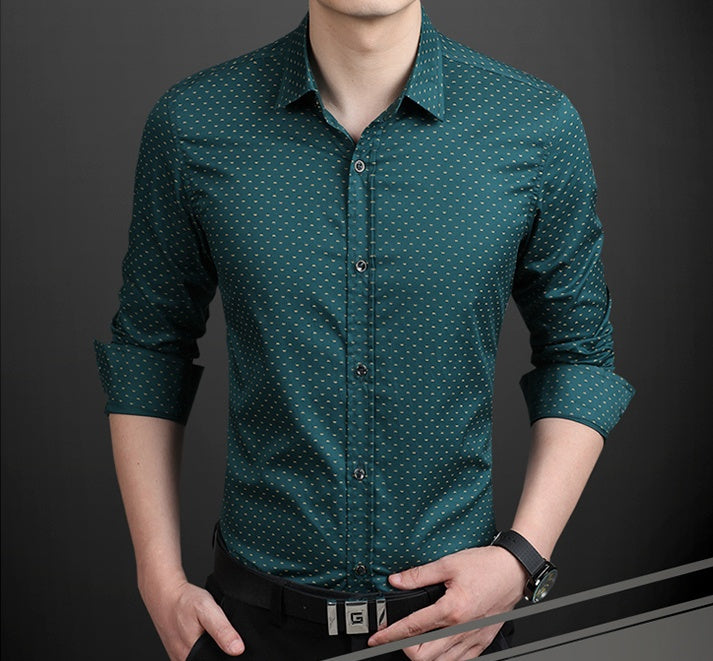 Herrenhemd mit Polka Dot-Druck