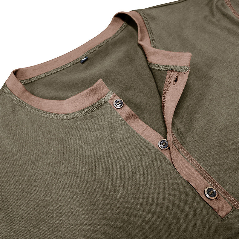 Poloshirt Sommerknopf V-Ausschnitt T-Shirt