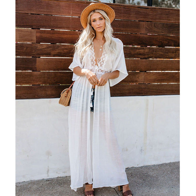 Women Crochet Beach Knitted Beach Cover Up