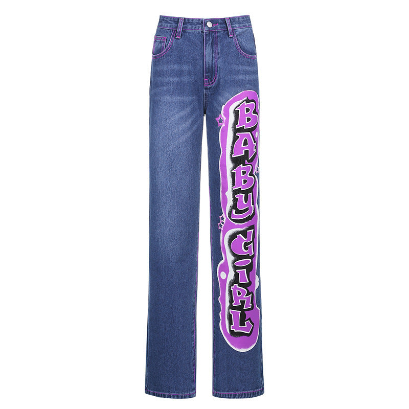 Jeans für Damen mit Logo-Print