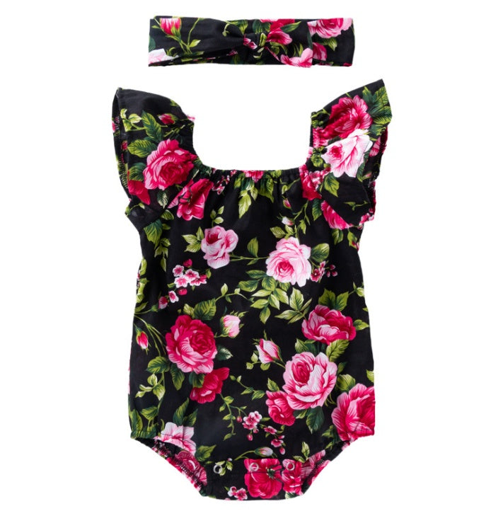 Strampler mit Blumenmuster für Baby Mädchen