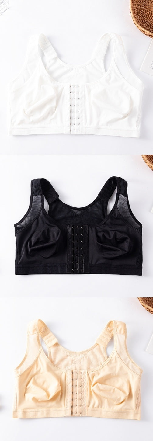 Front Buckle Closed Sports Bra Plus Size