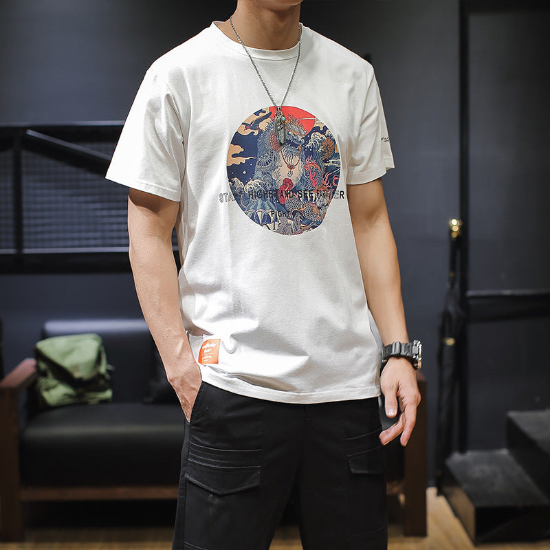T-Shirt mit „Stone Lion“-Print