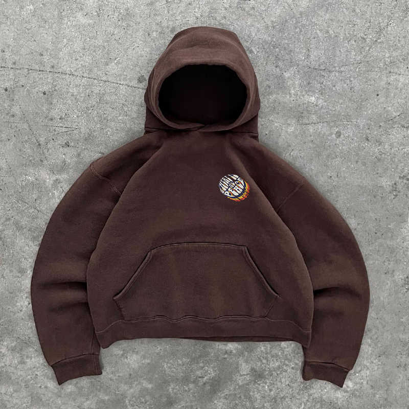 THERE IS NO PEACE Loose Hooded Sweater