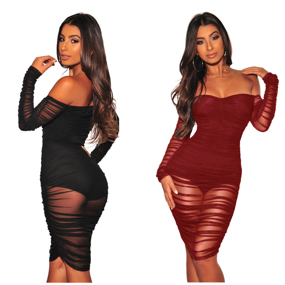 Mesh Drop shoulder dress