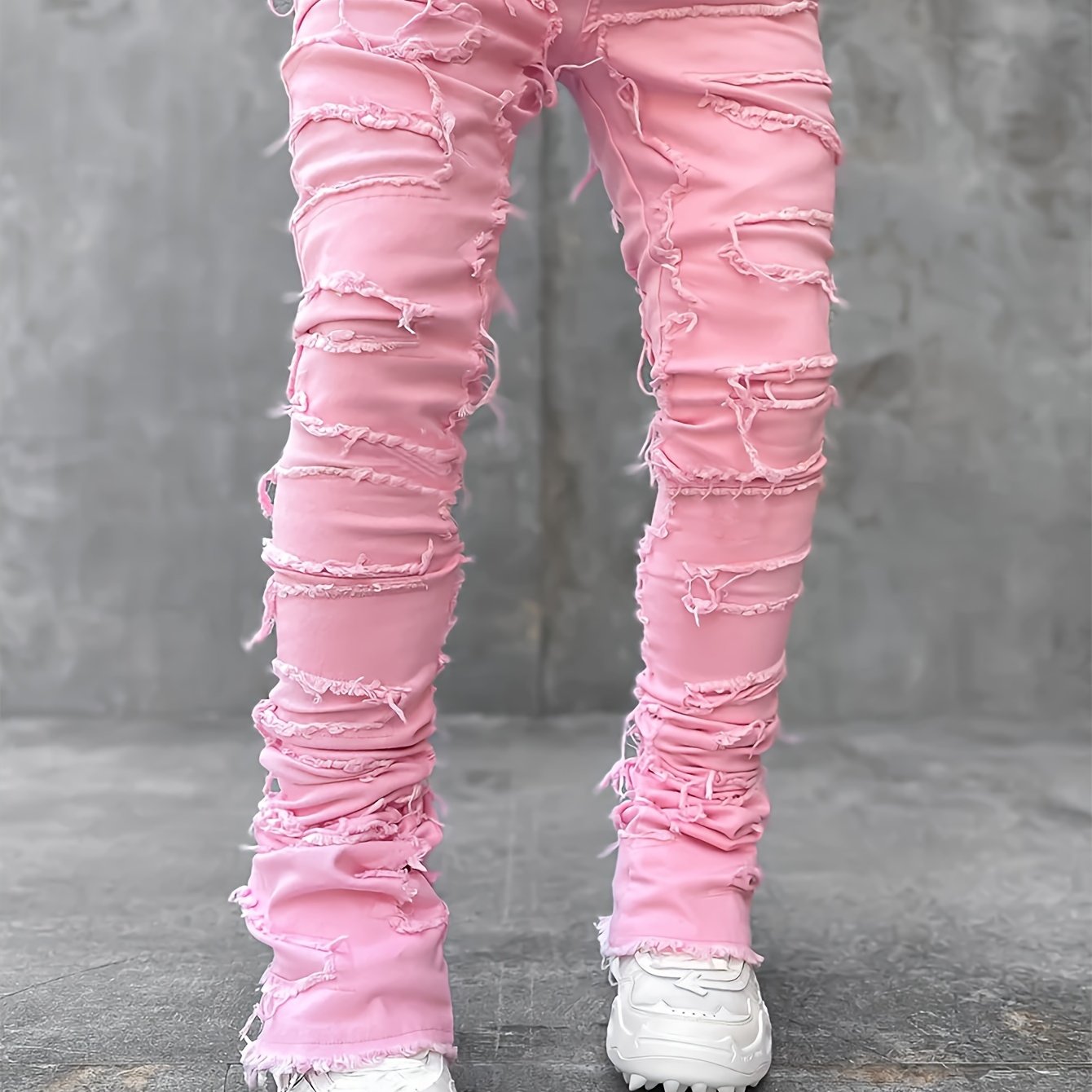 Herren Jeans mit geradem Bein und Quasten