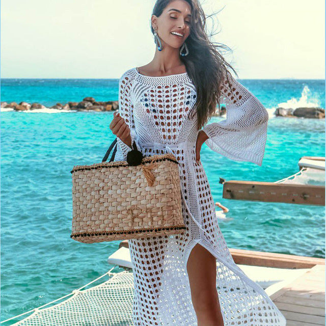 Women Crochet Beach Knitted Beach Cover Up