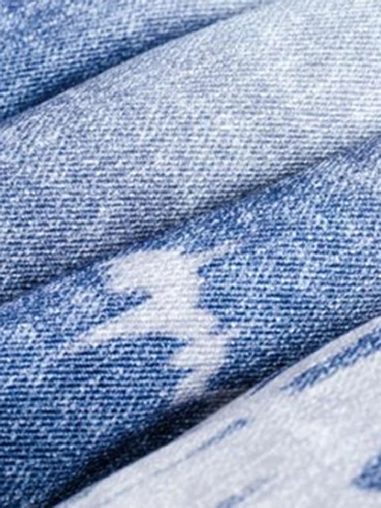 Imitation Jean Printed Cotton Padded Coat