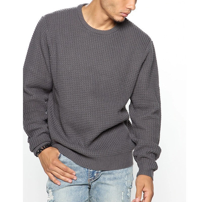 Langarm Rundhals Casual Herren Loose
