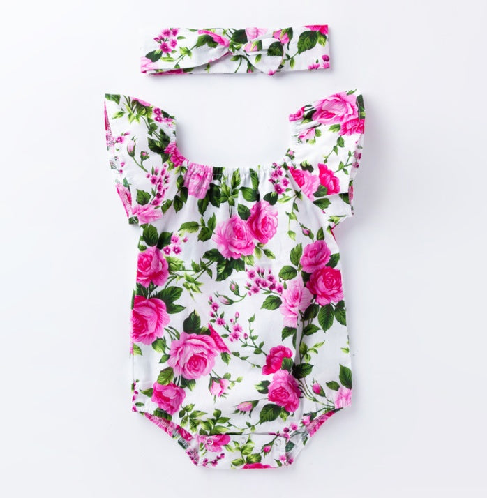 Strampler mit Blumenmuster für Baby Mädchen