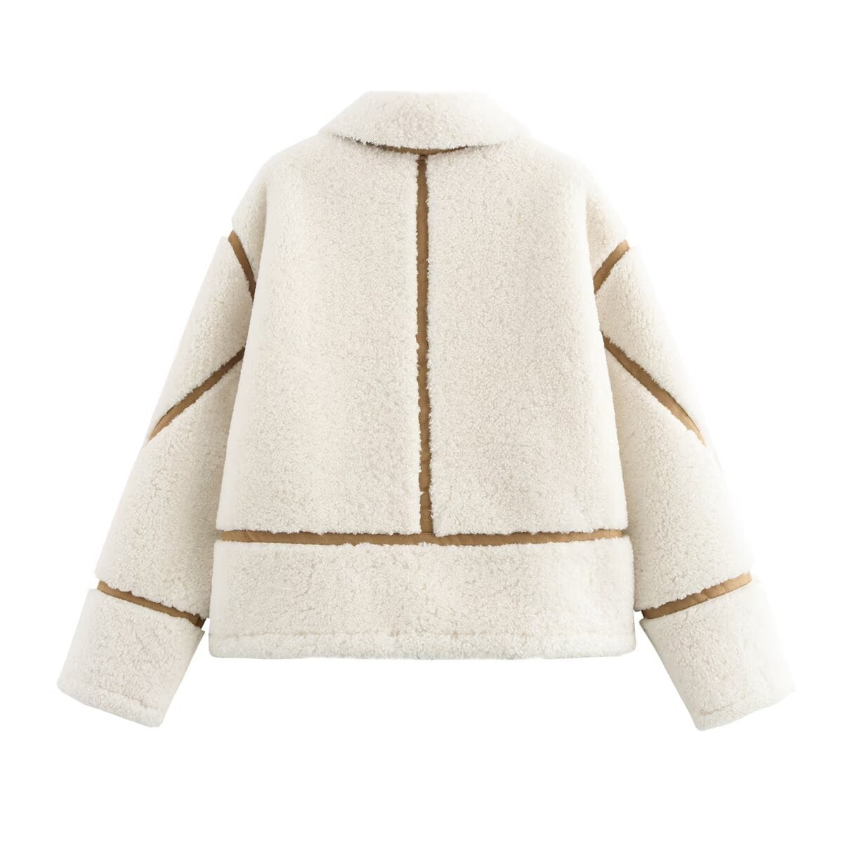 Winter lapel fleece long sleeved fur integrated jacket jacket