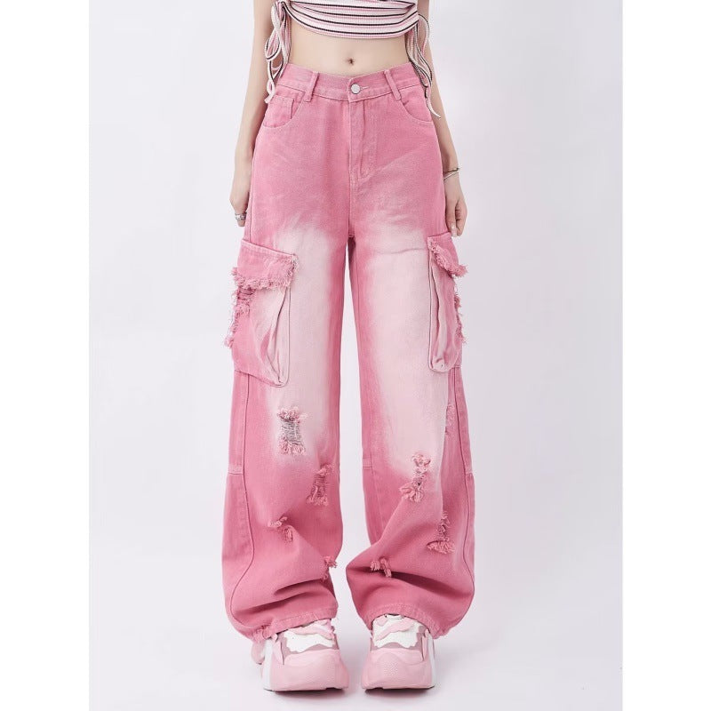 Pink Jeans Side pockets