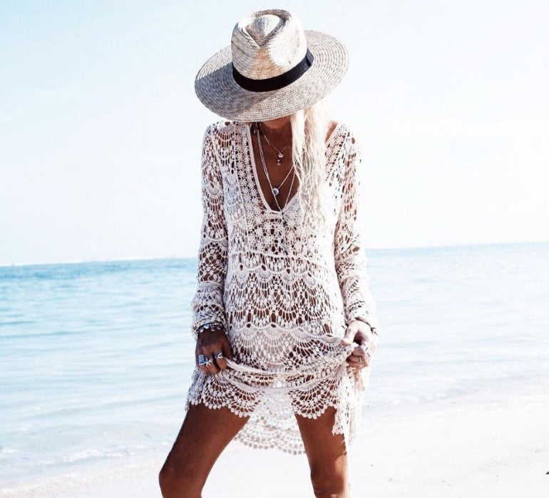 Women sexy bikini Beach cover-up swimwear Tops mesh