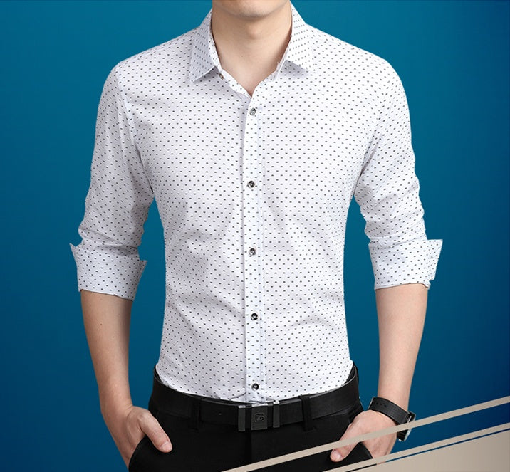 Herrenhemd mit Polka Dot-Druck