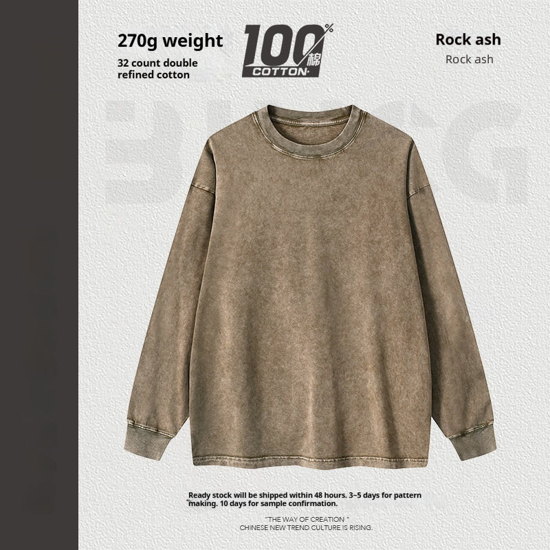 Retro gewaschener alter gebratener Schneeflockenpullover T-Shirt Männer