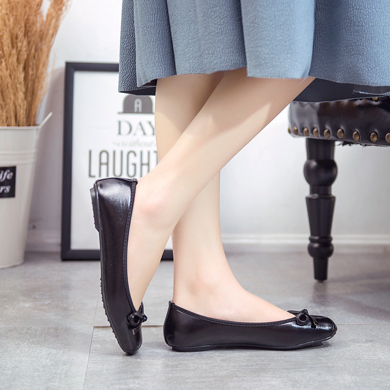 Square Toe Metallic Ballet Shoes