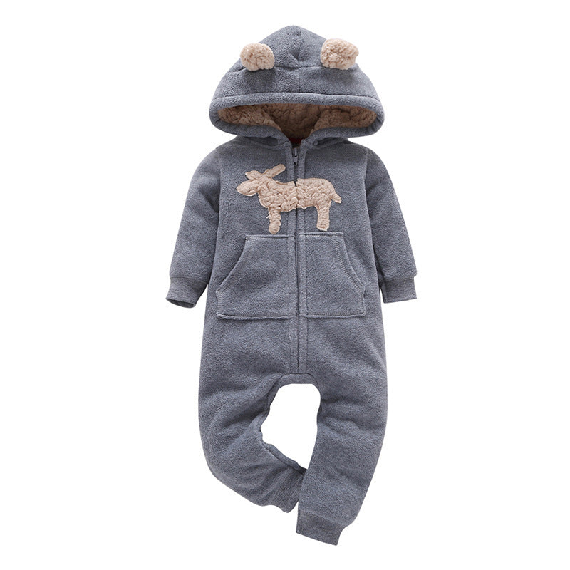 Langärmliger Strampler aus Fleece für Babykleidung